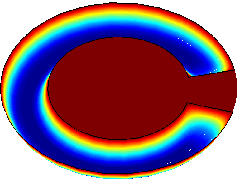 Magnetic field in a Ring with a large slit